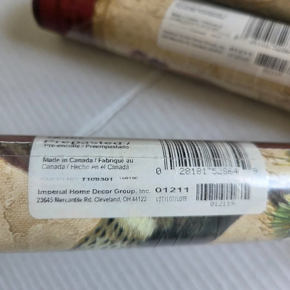 Tuscan Brick Red Rooster Hen Chicken Frame Beige Script Wallpaper Border Lot 3